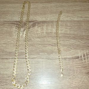 14k Cuban chain & Bracelet